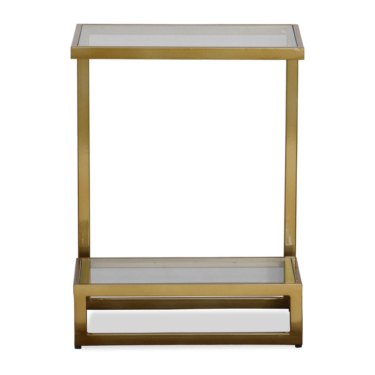 Modern European furniture - Brass Framed Glass Accent Table - www.oroa.com