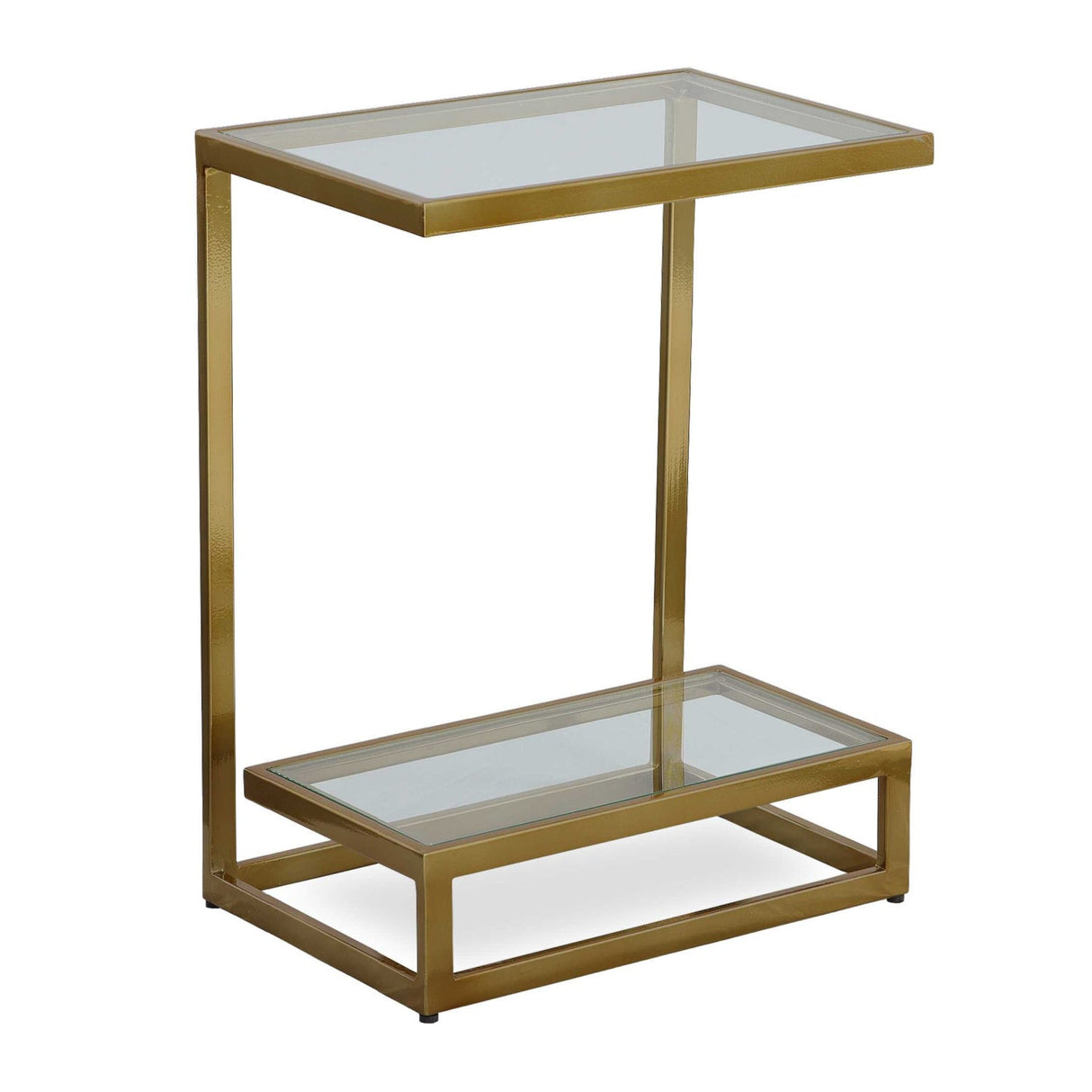 Modern European furniture - Brass Framed Glass Accent Table - www.oroa.com