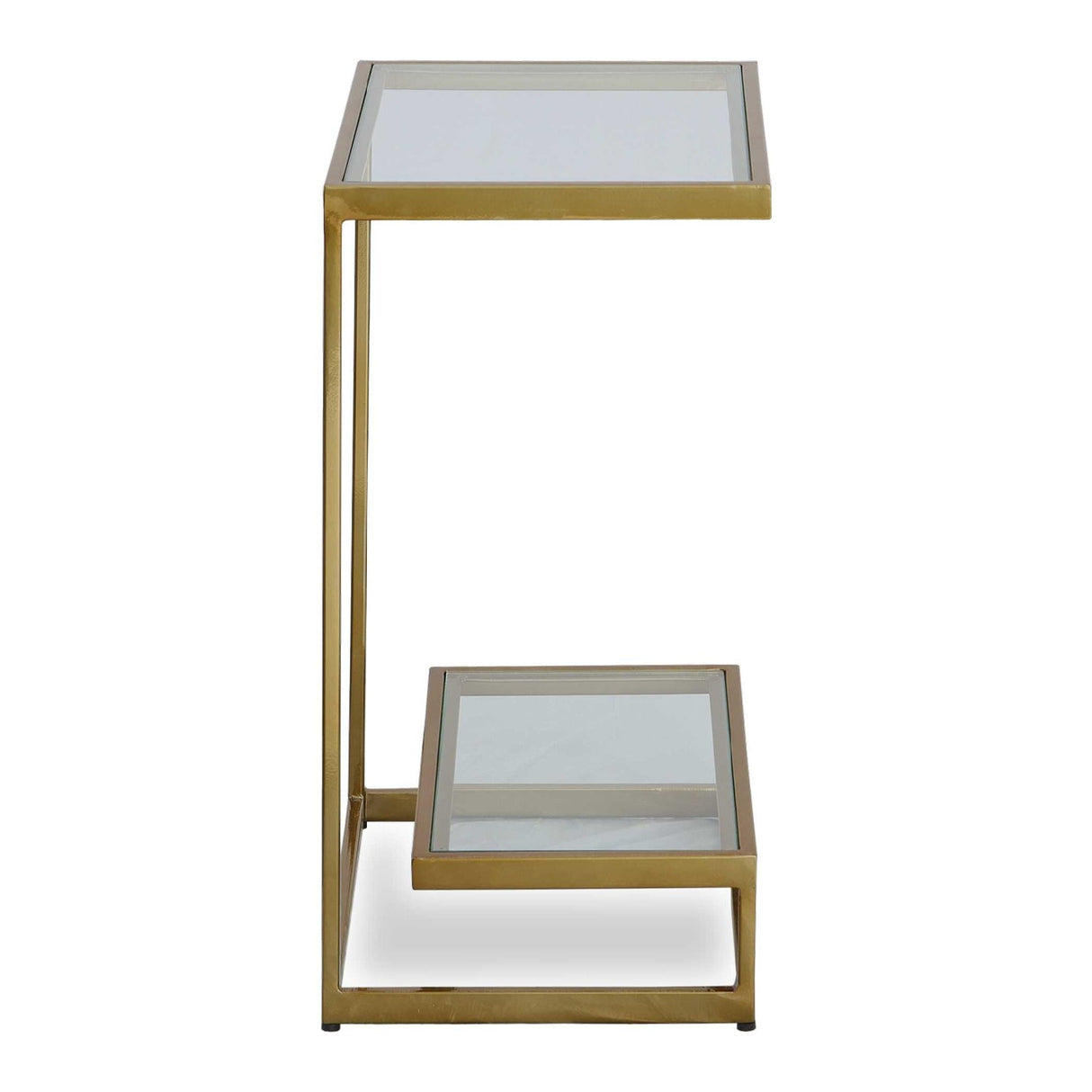 Modern European furniture - Brass Framed Glass Accent Table - www.oroa.com