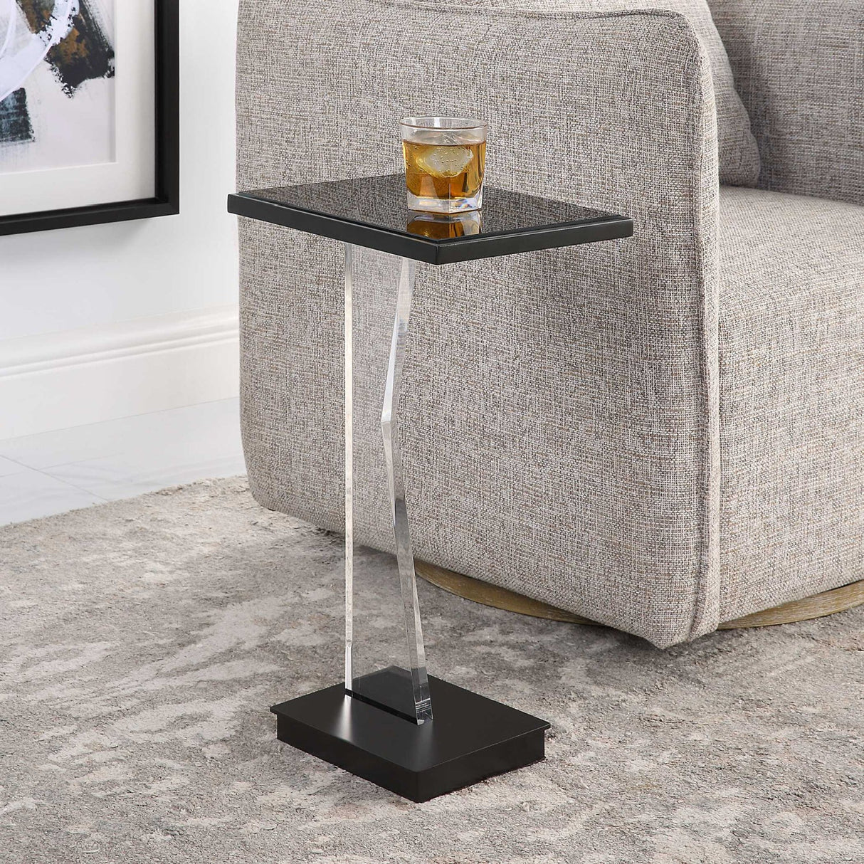Modern European furniture - Black Mirror Accent Table - www.oroa.com