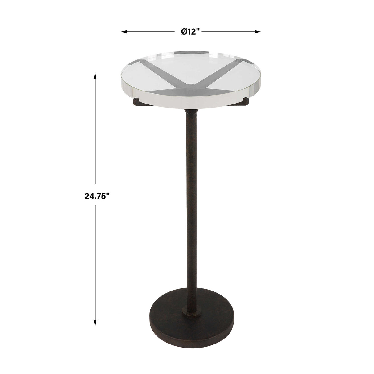 Round Crystal Accent Table by Uttermost Forge, alternate view 6