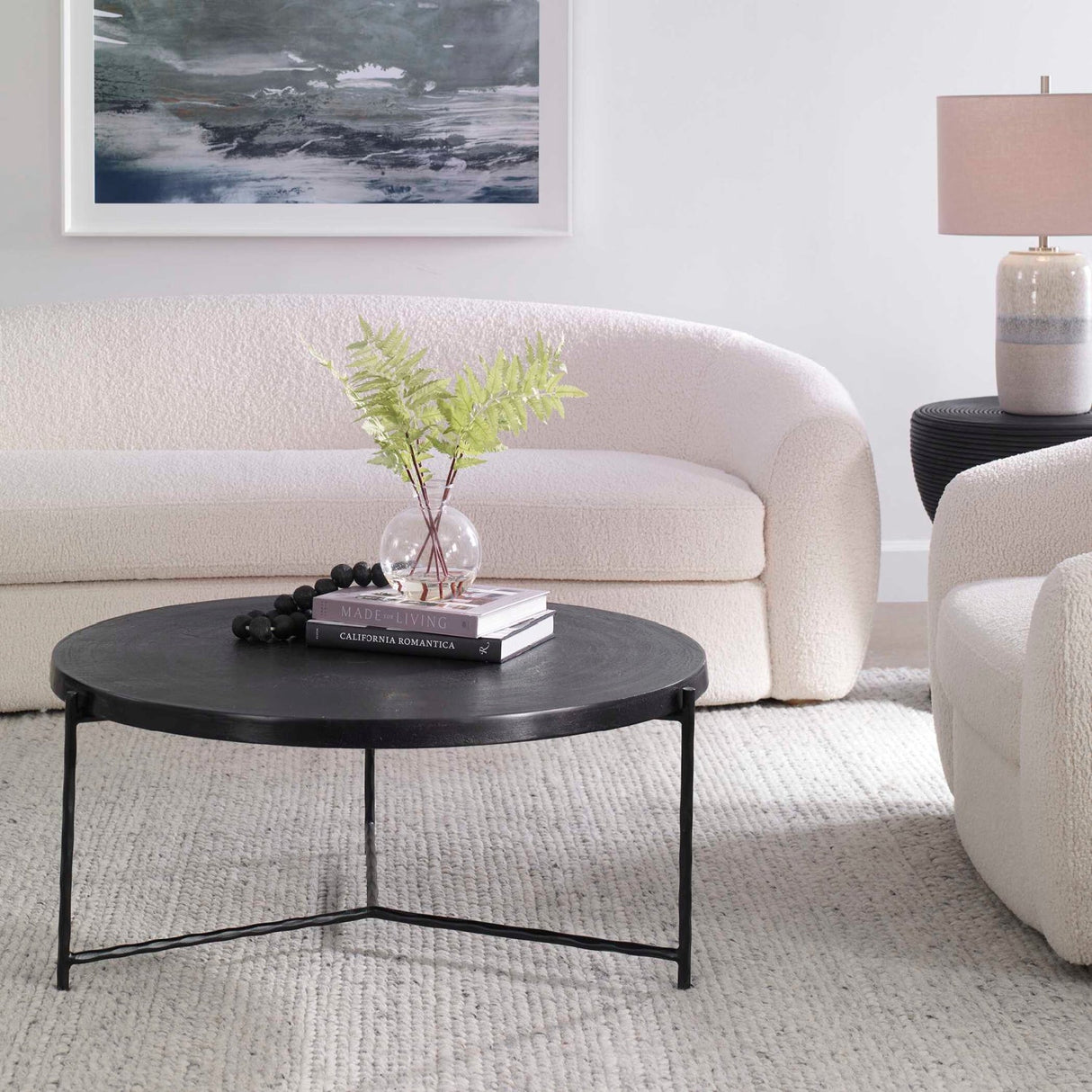 Black Aluminum Round Coffee Table by Uttermost Trellick, alternate view 2