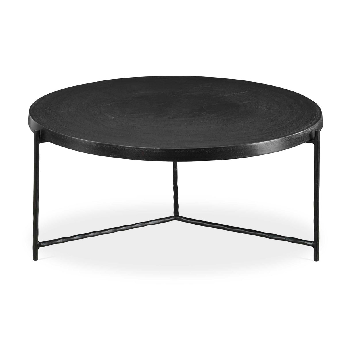 Modern European furniture - Black Aluminum Round Coffee Table - www.oroa.com