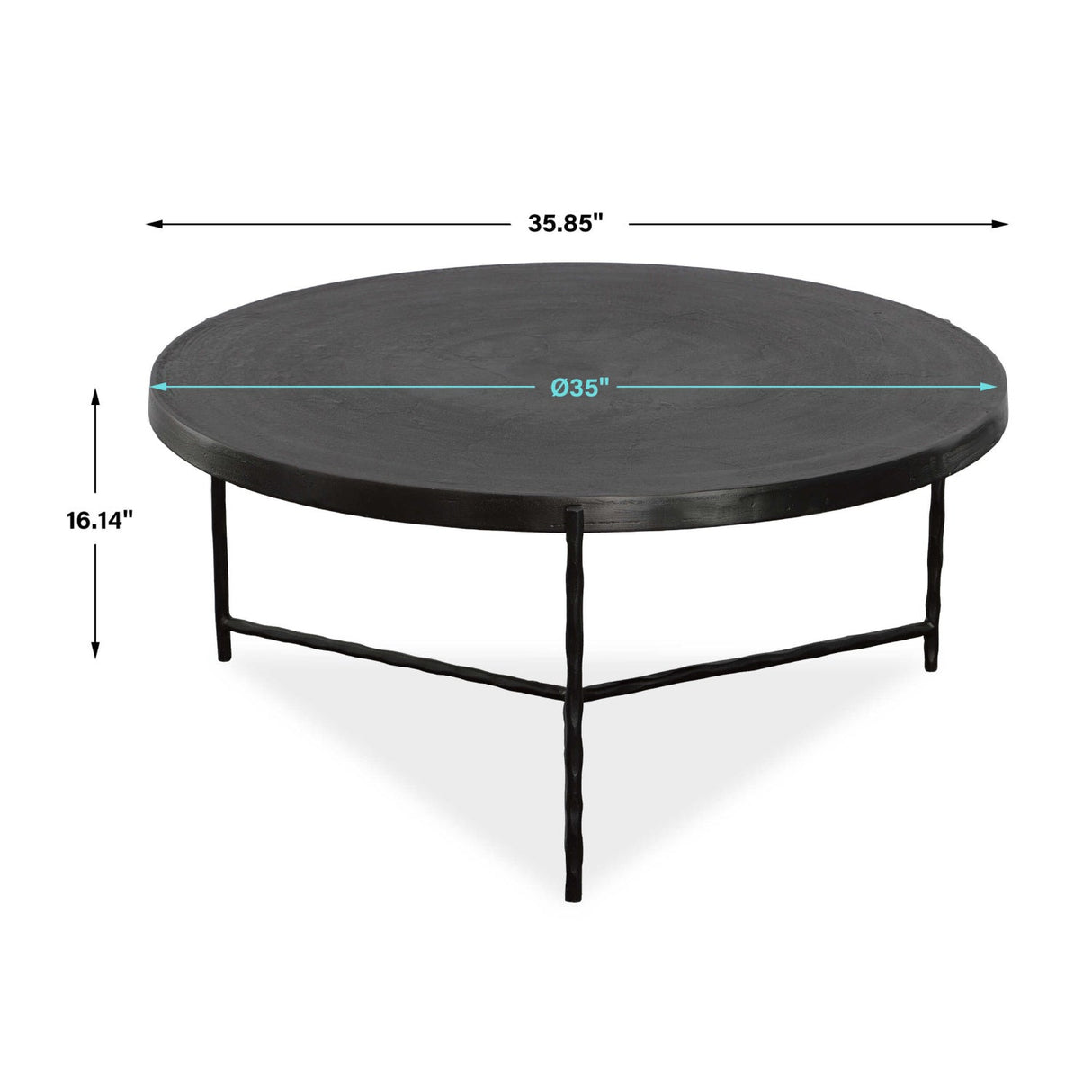 Black Aluminum Round Coffee Table by Uttermost Trellick, alternate view 6