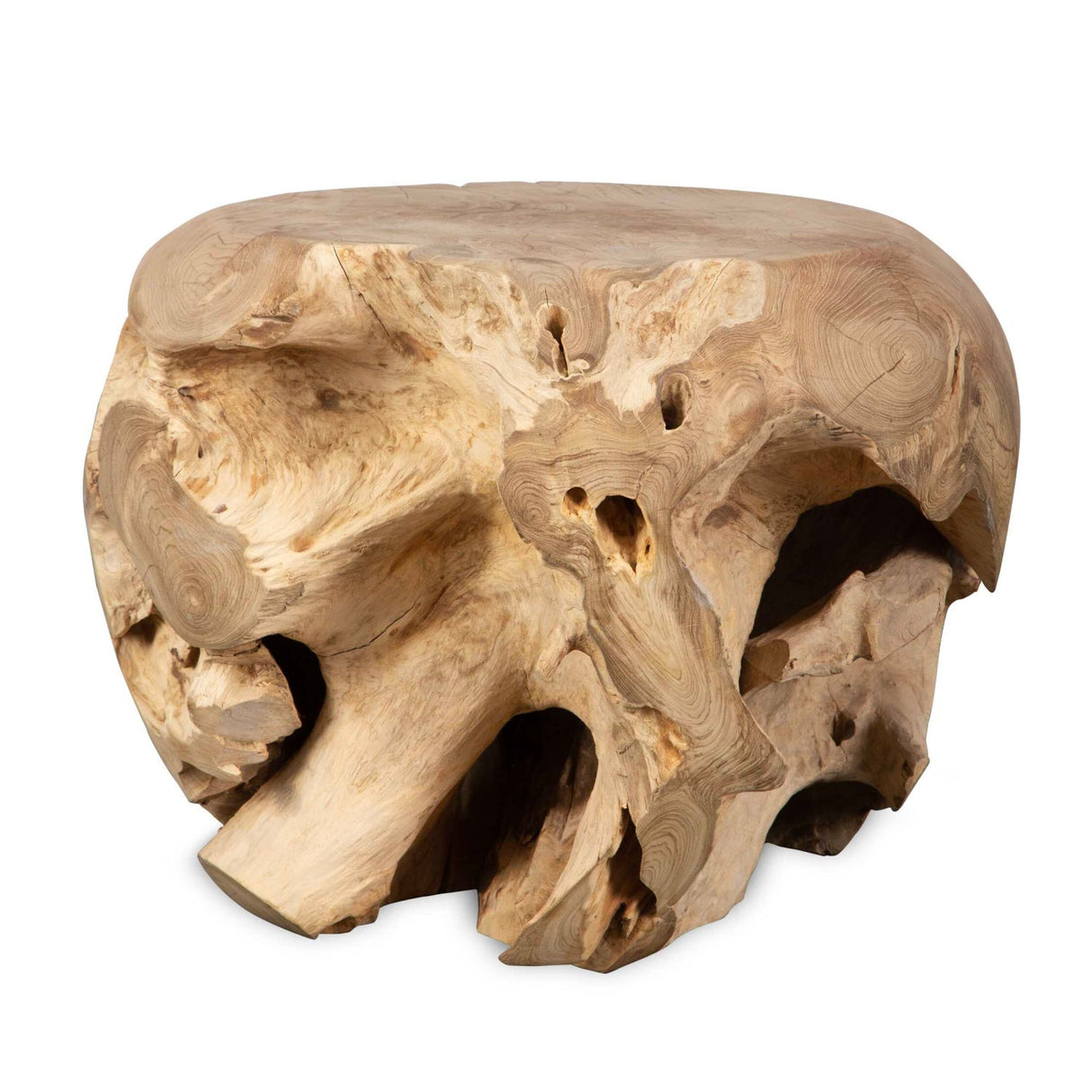 Organic Bleached Teak Side Table by Uttermost Sola, alternate view 3