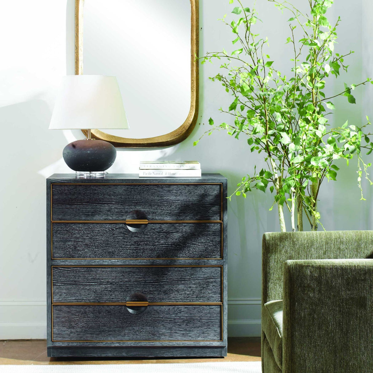 Dark Oak 4-Drawer Chest by Uttermost Besos, alternate view 2