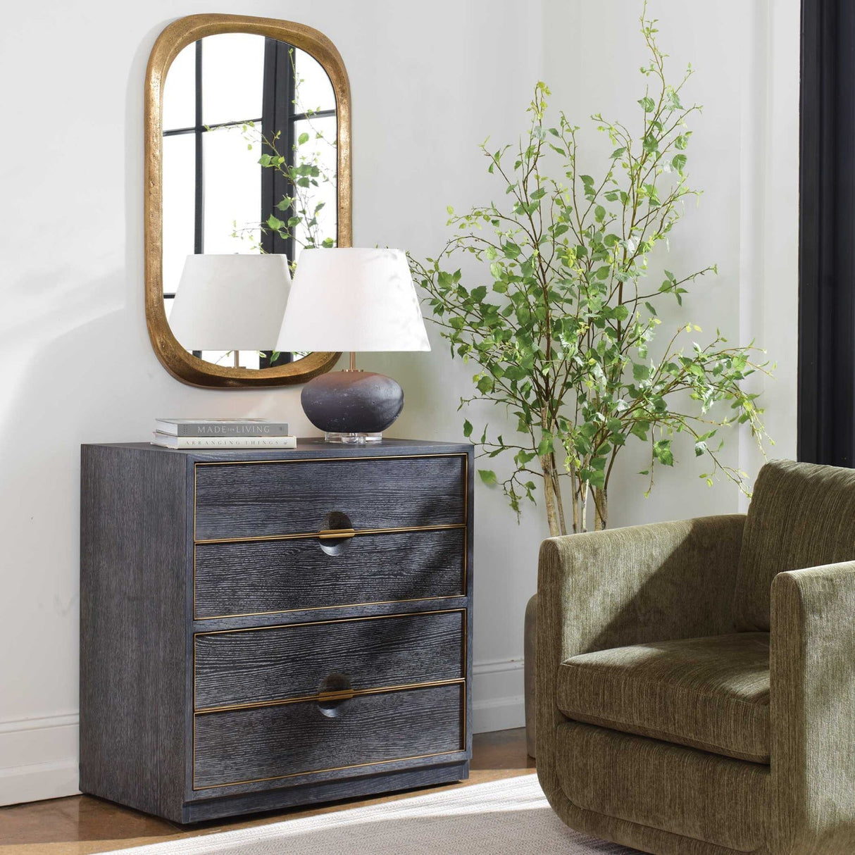 Dark Oak 4-Drawer Chest by Uttermost Besos, alternate view 8