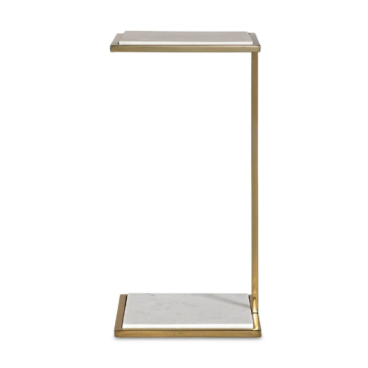 White Marble C-Shaped Drink Table by Uttermost Elevate