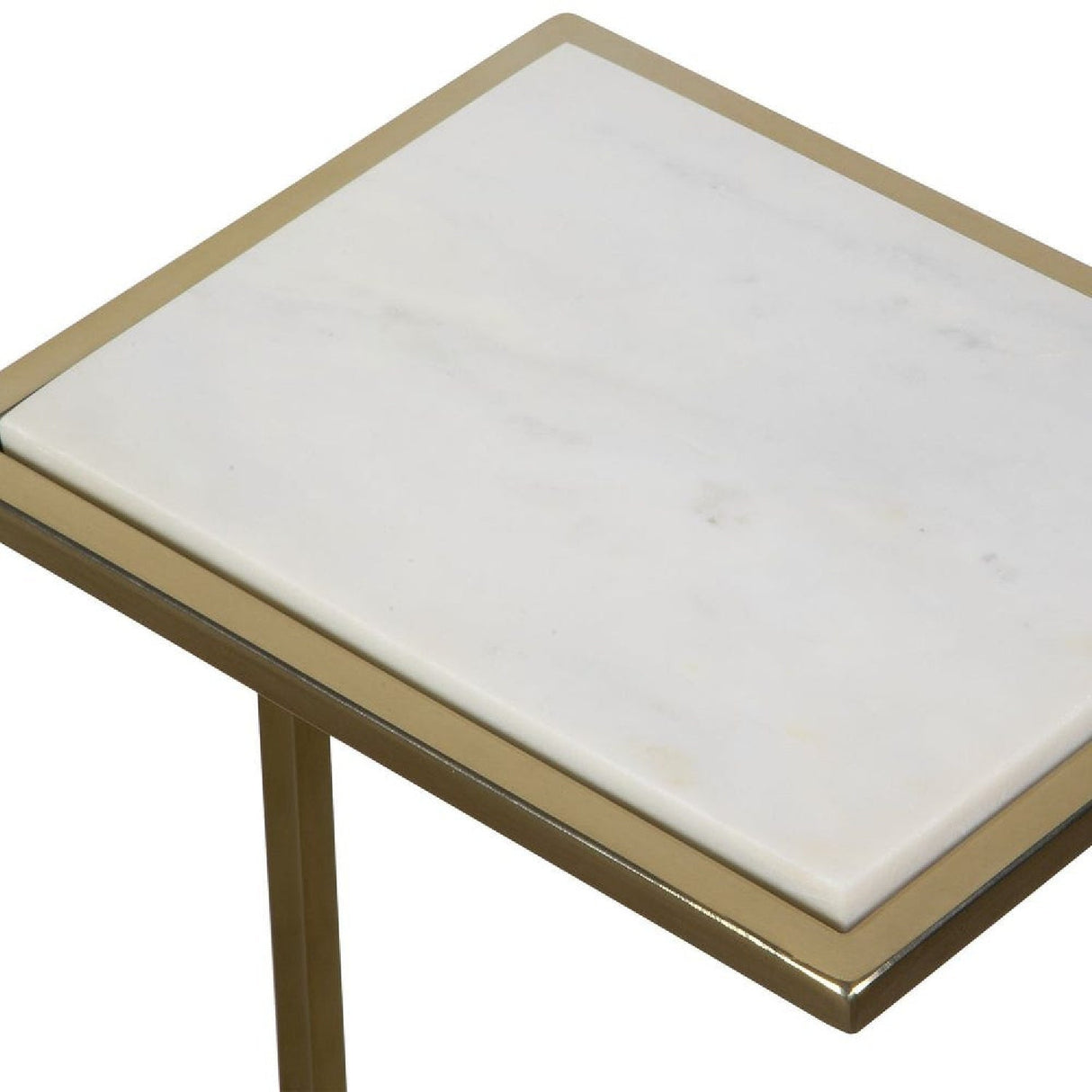 White Marble C-Shaped Drink Table by Uttermost Elevate, alternate view 5