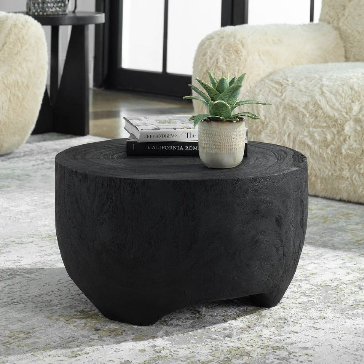 Modern European furniture - Carved Suar Wood Coffee Table - www.oroa.com