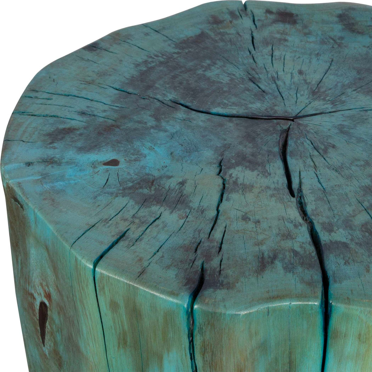 Modern European furniture - Blue-Green Tamarind Wood Accent Stool - www.oroa.com