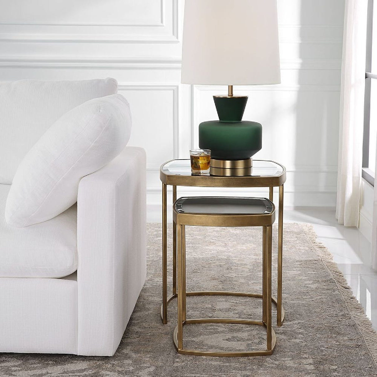 Beveled Mirror Nesting Side Tables (2) by Uttermost Vista, alternate view 7