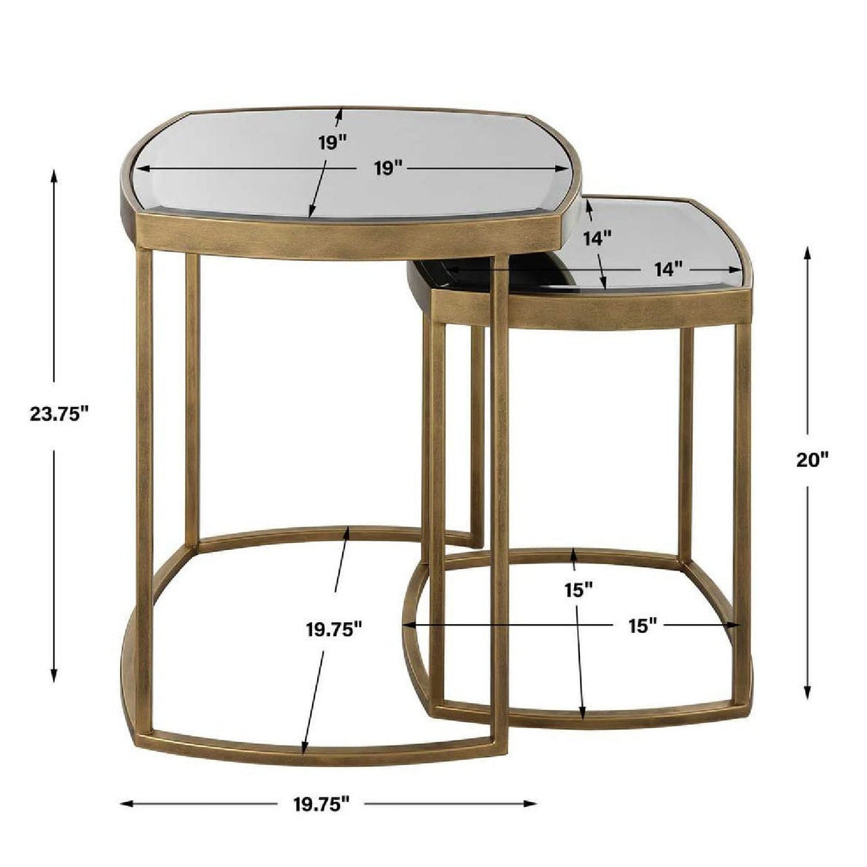 Beveled Mirror Nesting Side Tables (2) by Uttermost Vista, alternate view 6