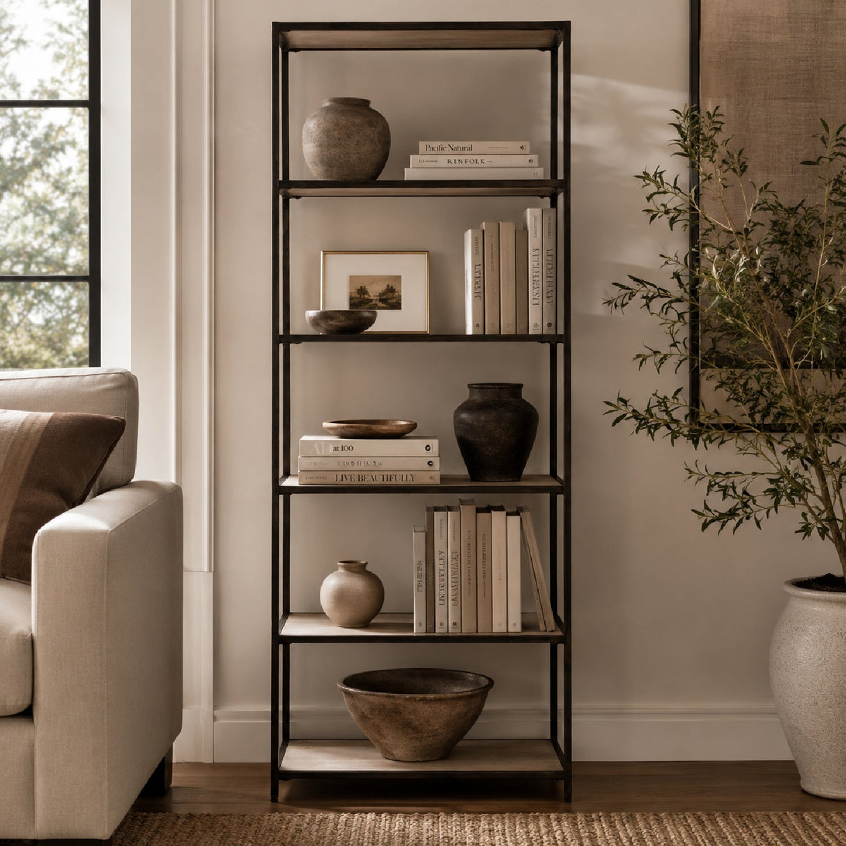 Modern European furniture - Whitewashed Mango Wood Bookshelf - www.oroa.com