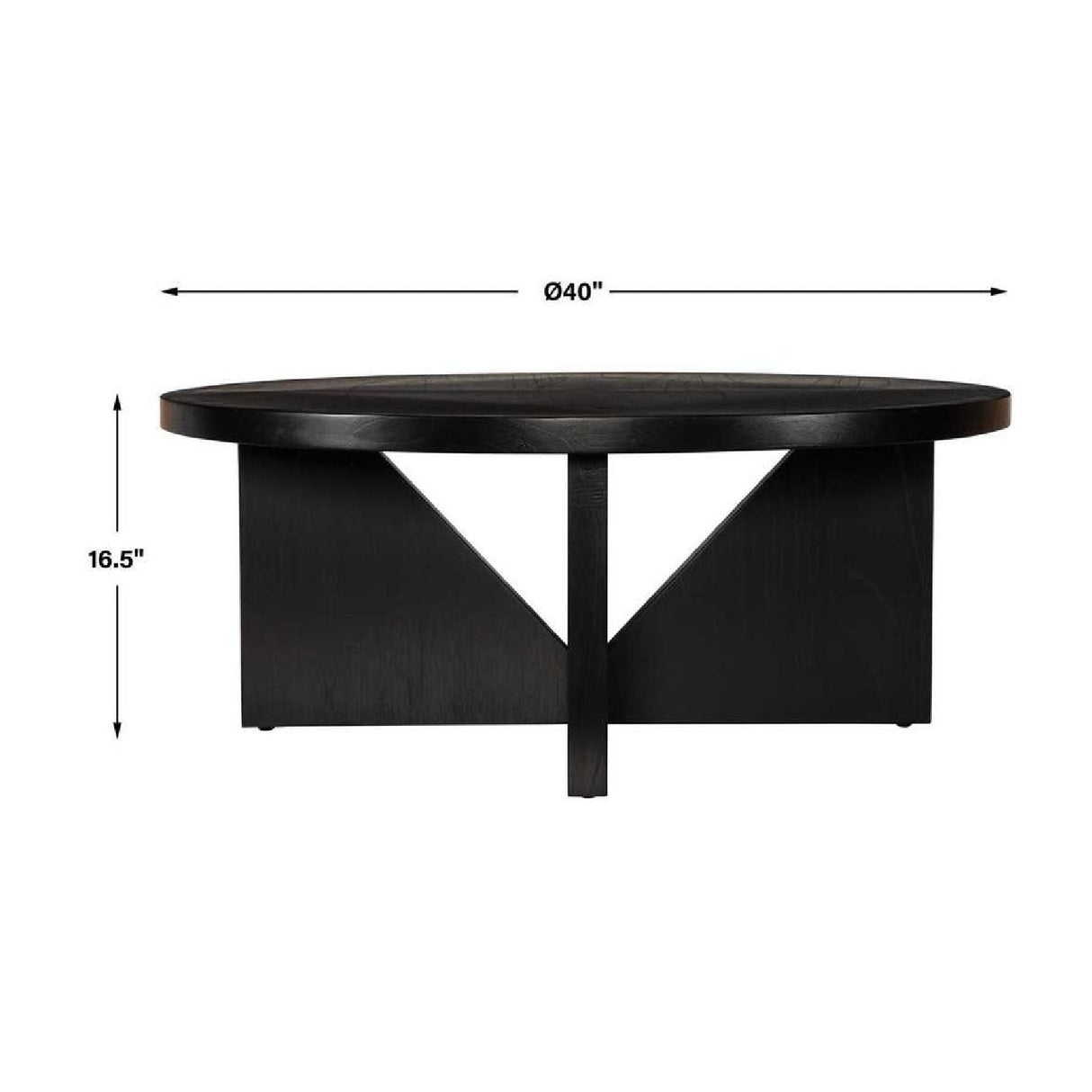 Black Mindi Veneer Coffee Table by Uttermost Nadette, alternate view 4
