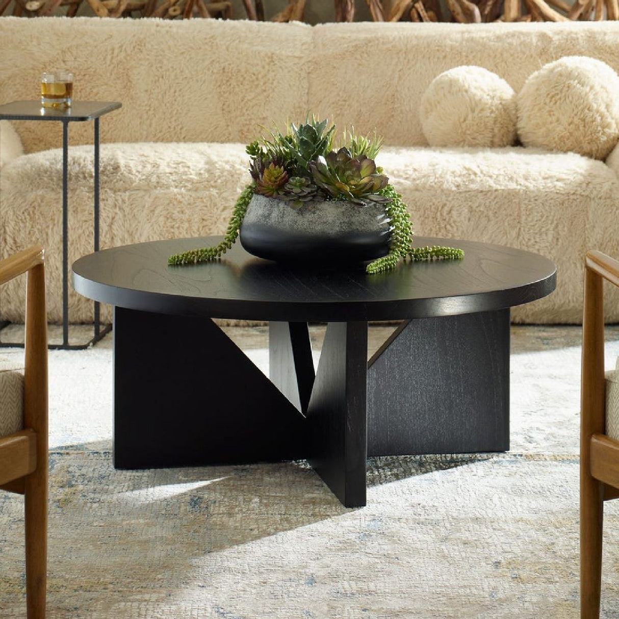 Black Mindi Veneer Coffee Table by Uttermost Nadette, alternate view 2