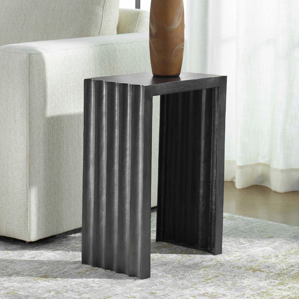 Modern European furniture - Antique Nickel Indoor/Outdoor Accent Table - www.oroa.com