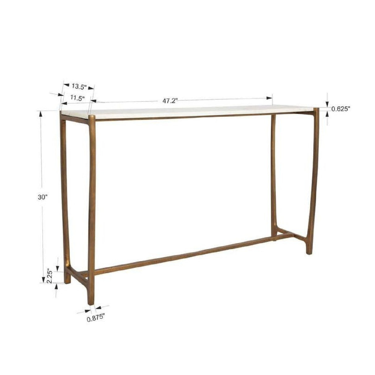 Modern European furniture - Gold Framed Marble Console Table - www.oroa.com