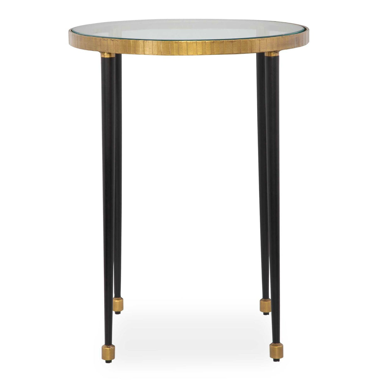 Gold Rimmed Glass Side Table by Uttermost Stiletto