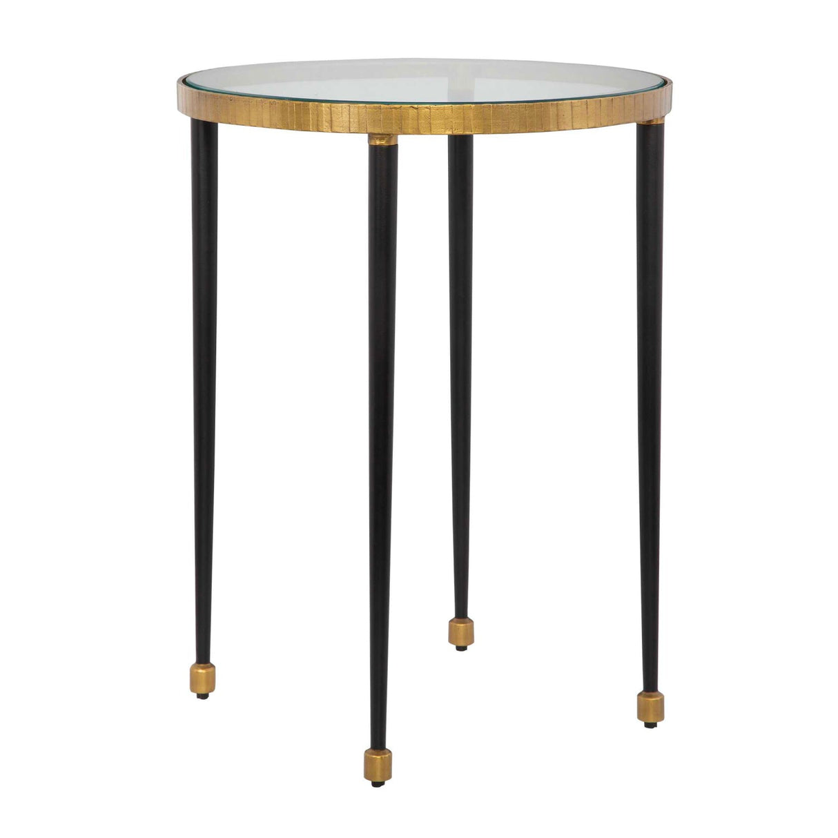 Gold Rimmed Glass Side Table by Uttermost Stiletto, alternate view 3