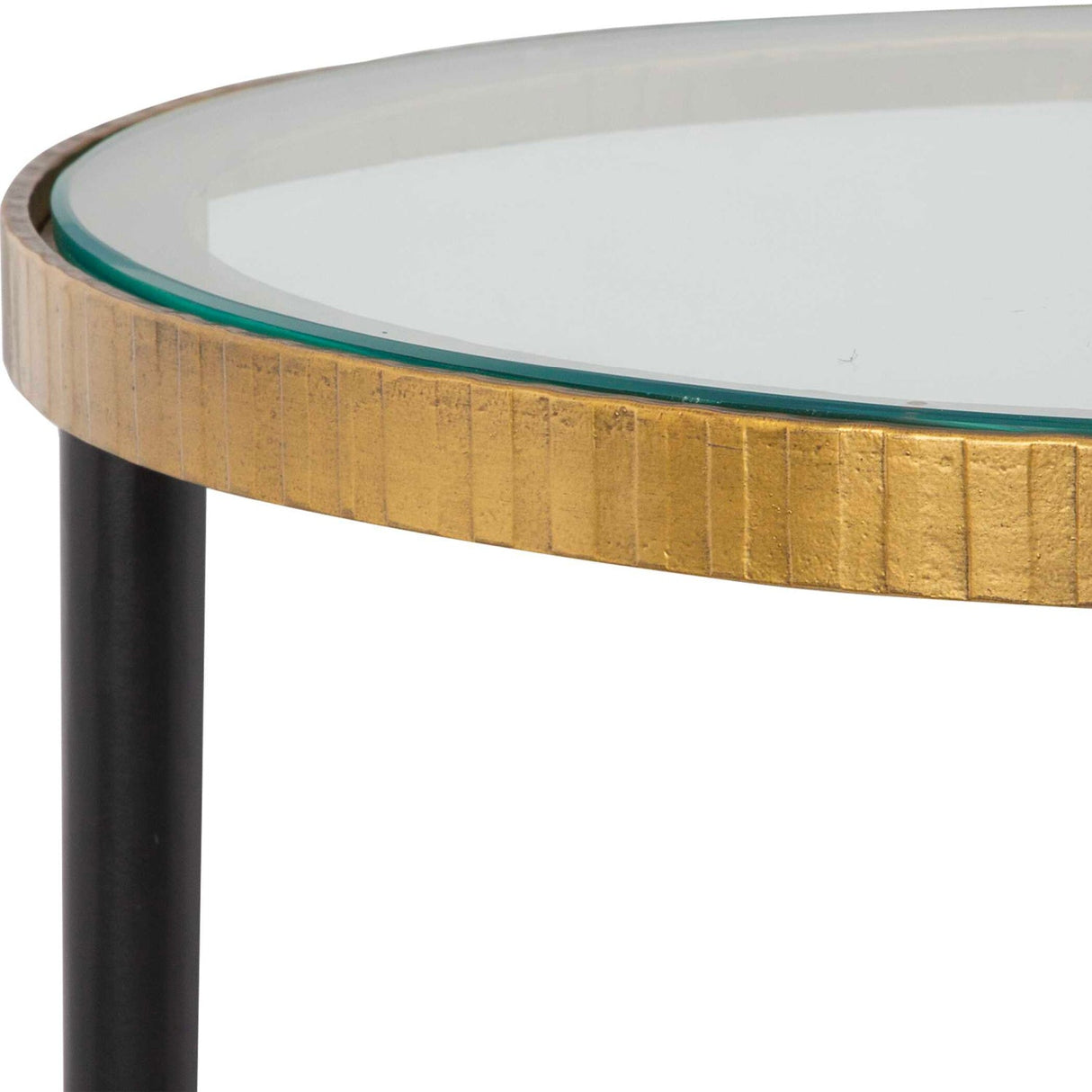 Gold Rimmed Glass Side Table by Uttermost Stiletto, alternate view 4