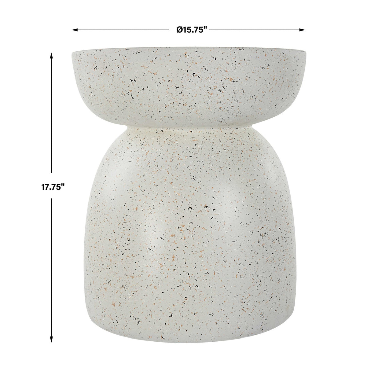 Modern European furniture - White Speckled Accent Table - www.oroa.com