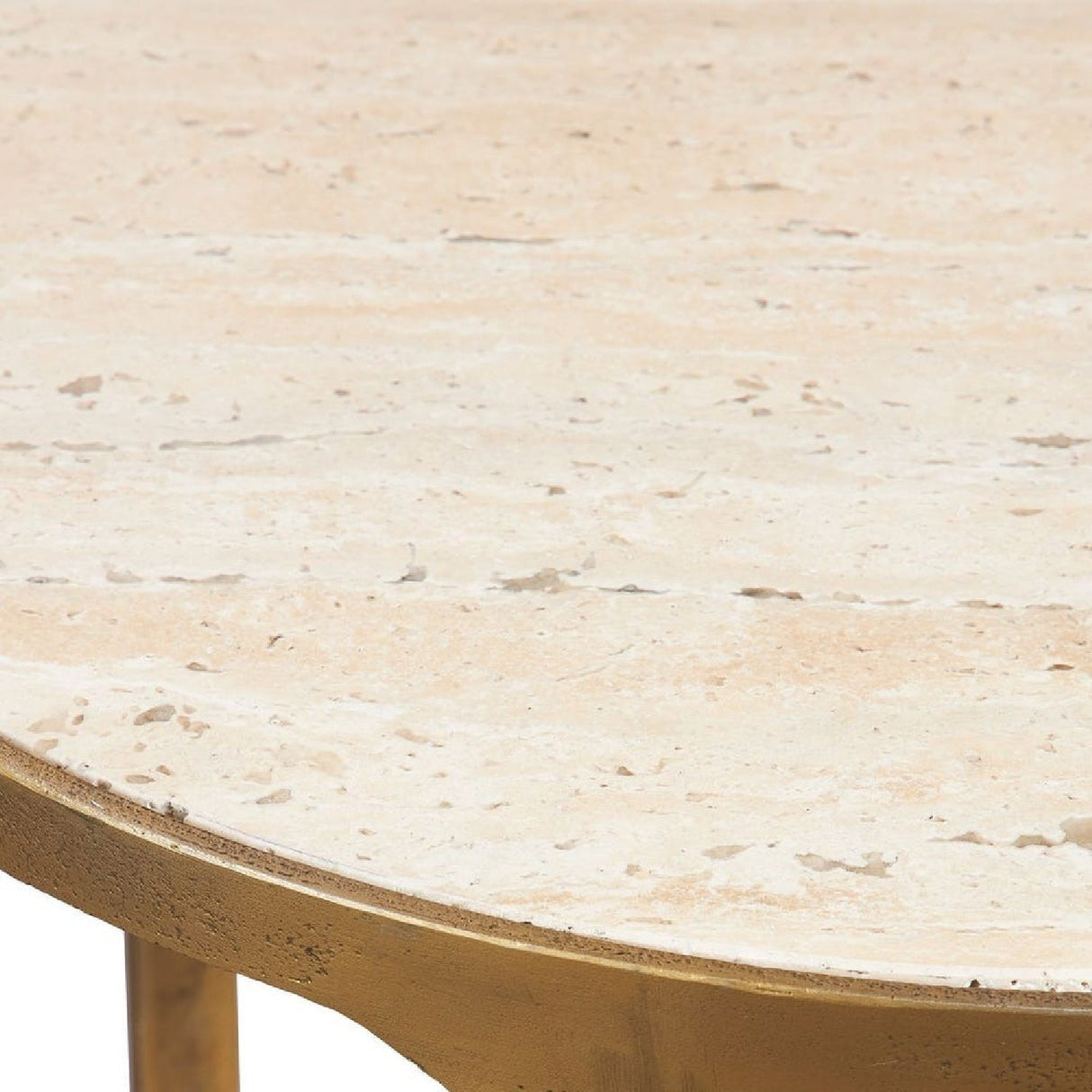 Beige Travertine Side Table by Uttermost Clench, alternate view 4