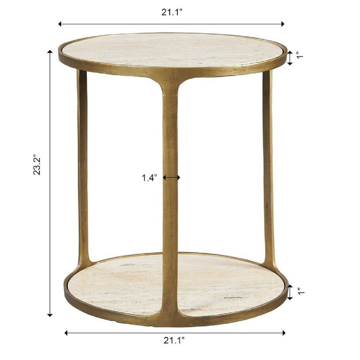 Beige Travertine Side Table by Uttermost Clench, alternate view 5