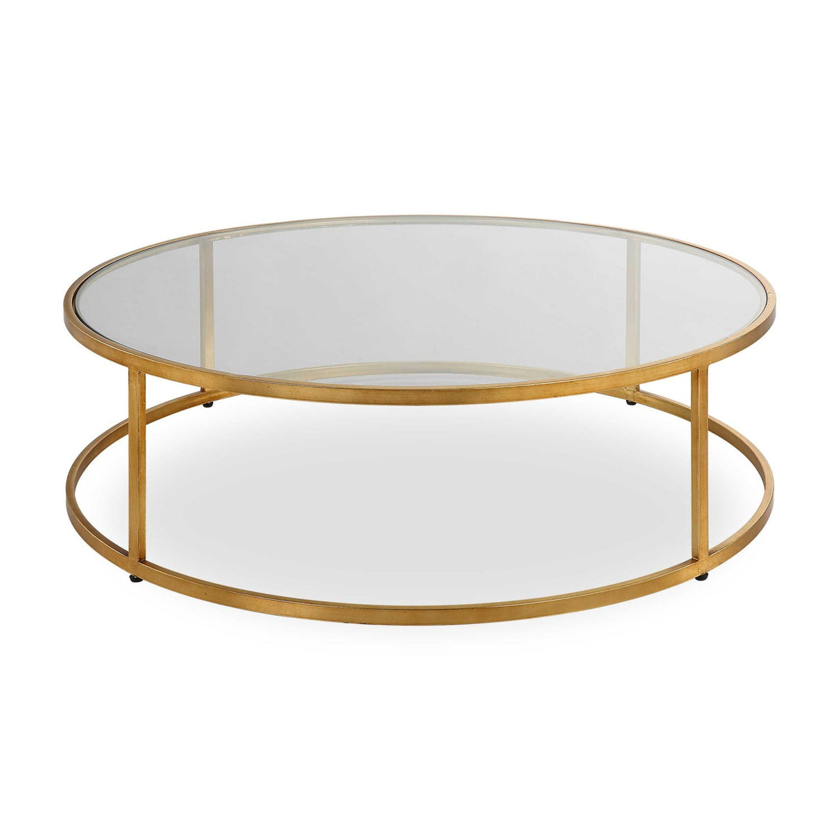 Gold Framed Glass Coffee Table by Uttermost Radius