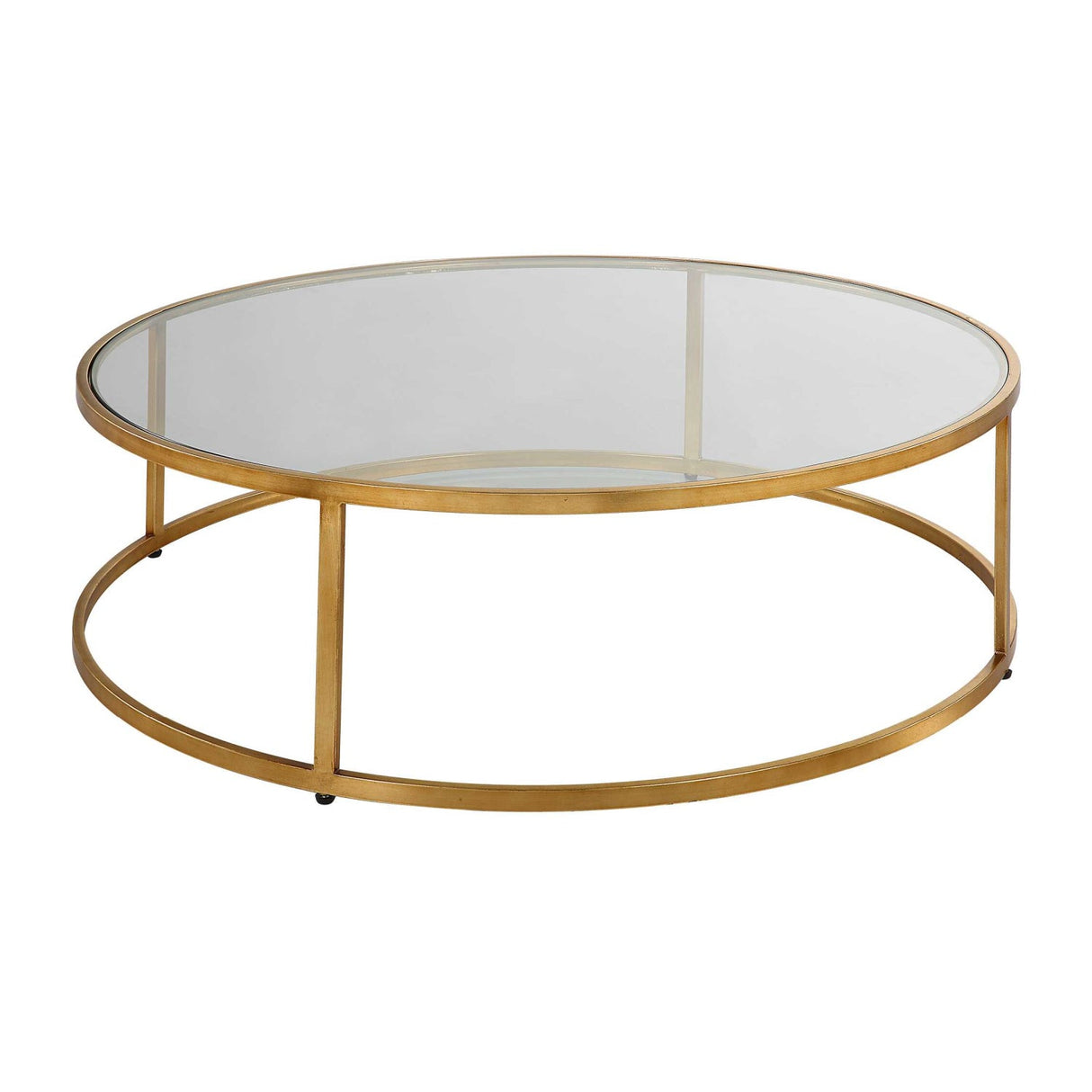 Gold Framed Glass Coffee Table by Uttermost Radius, alternate view 3