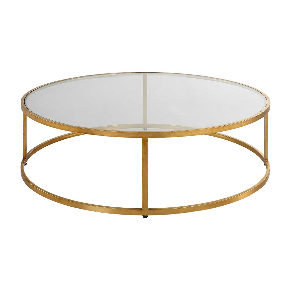 Gold Framed Glass Coffee Table by Uttermost Radius, alternate view 4
