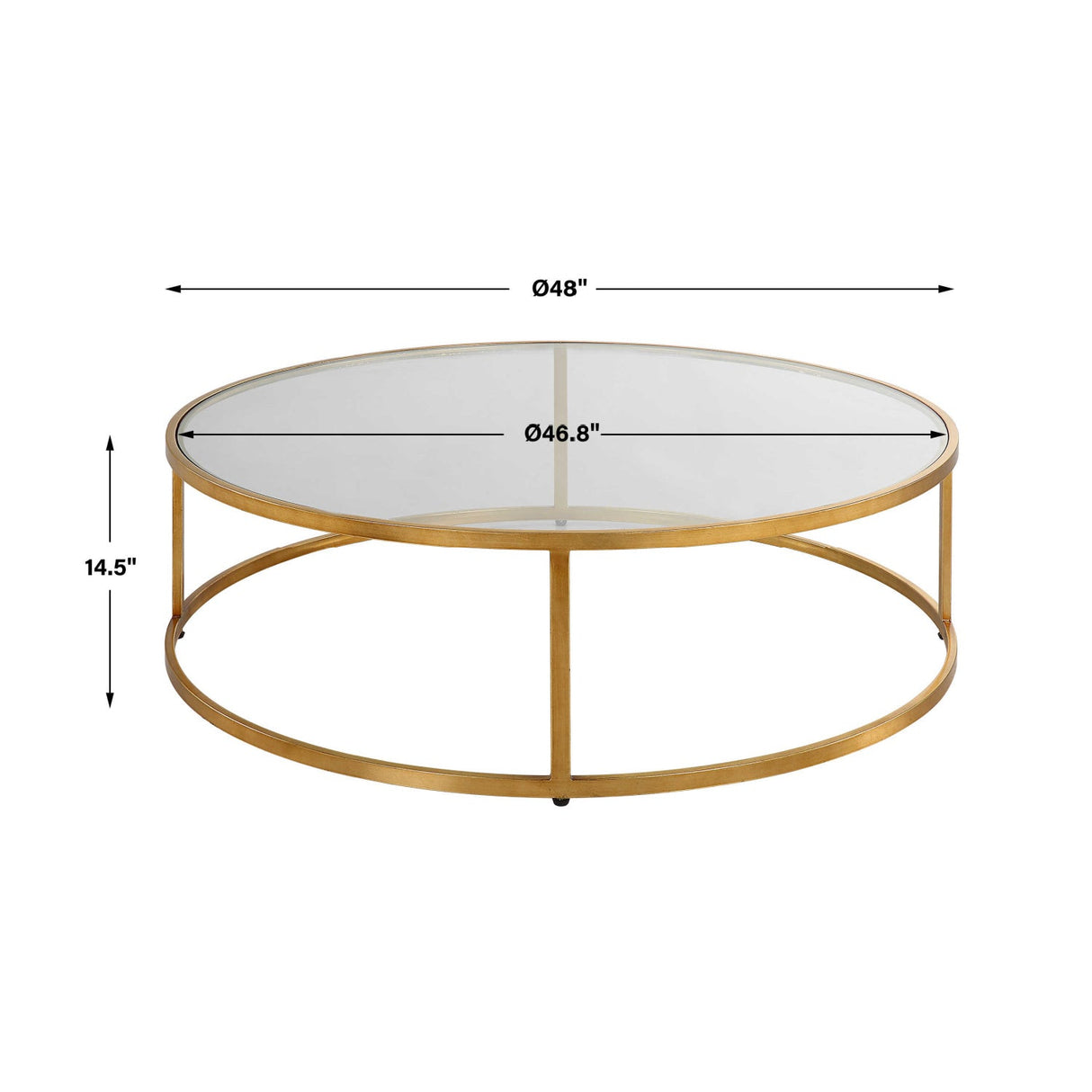 Gold Framed Glass Coffee Table by Uttermost Radius, alternate view 8