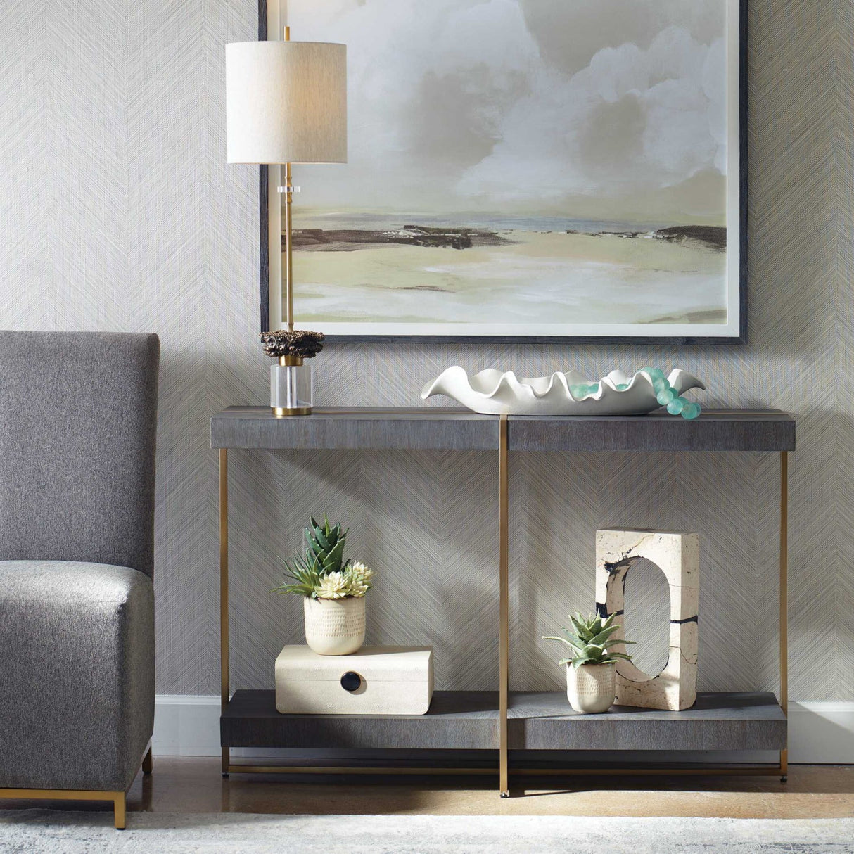 Modern European furniture - Starburst Acacia Console Table - www.oroa.com