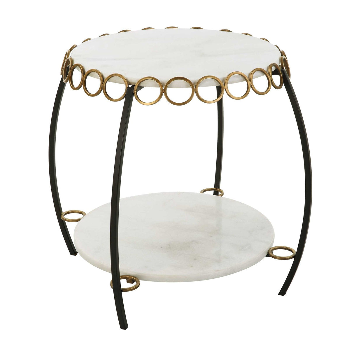 Modern European furniture - Gold Ringlets Marble Side Table - www.oroa.com