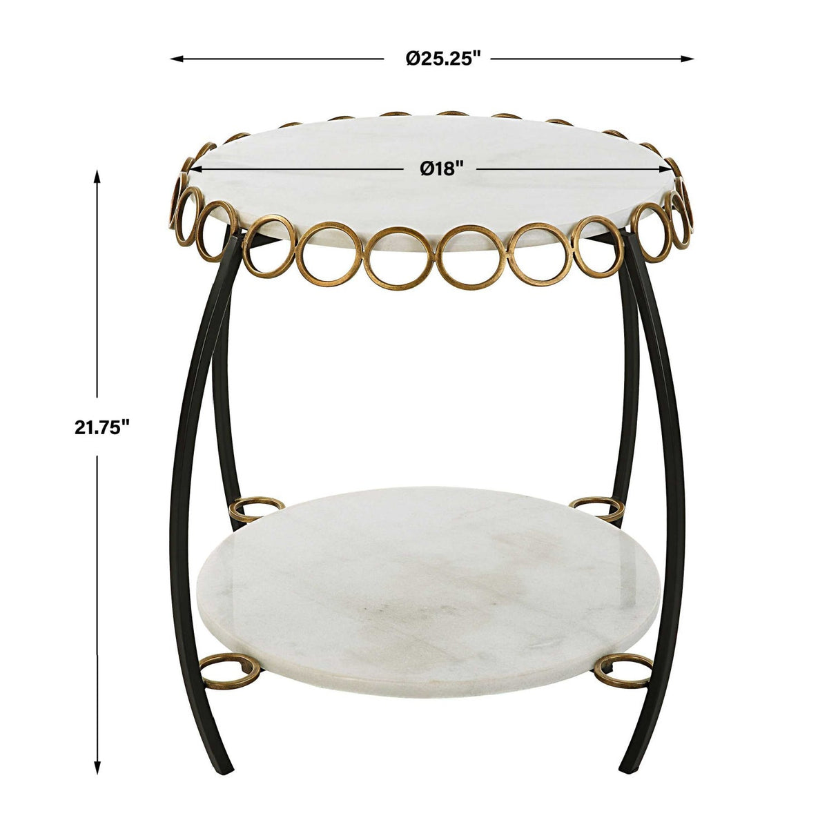 Modern European furniture - Gold Ringlets Marble Side Table - www.oroa.com