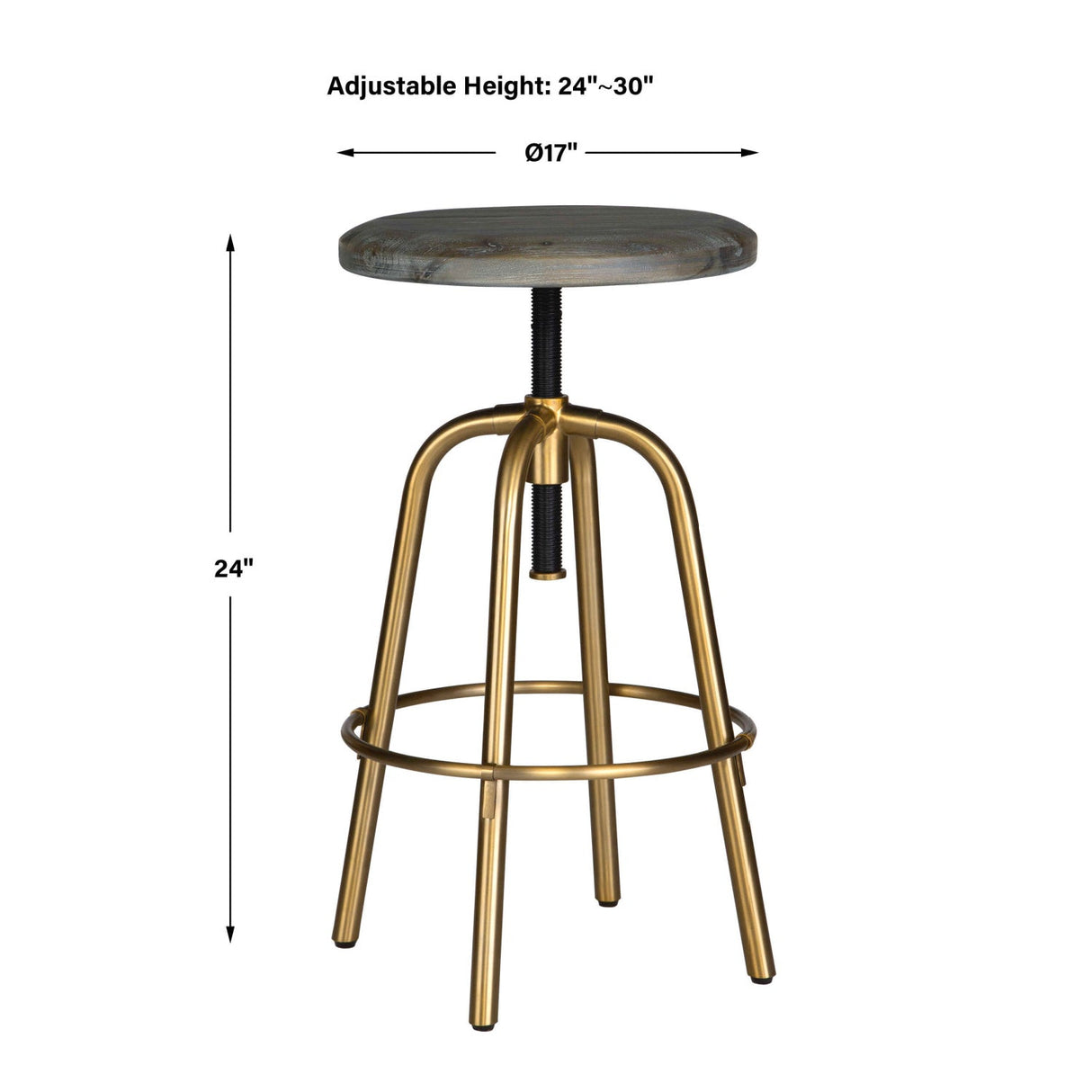 Acacia Top Adjustable Counter Stool by Uttermost Revolve, alternate view 9
