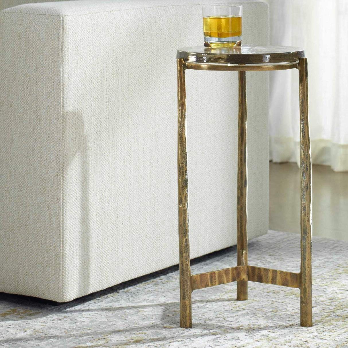 Modern European furniture - Round Glass Indoor/Outdoor Accent Table - www.oroa.com