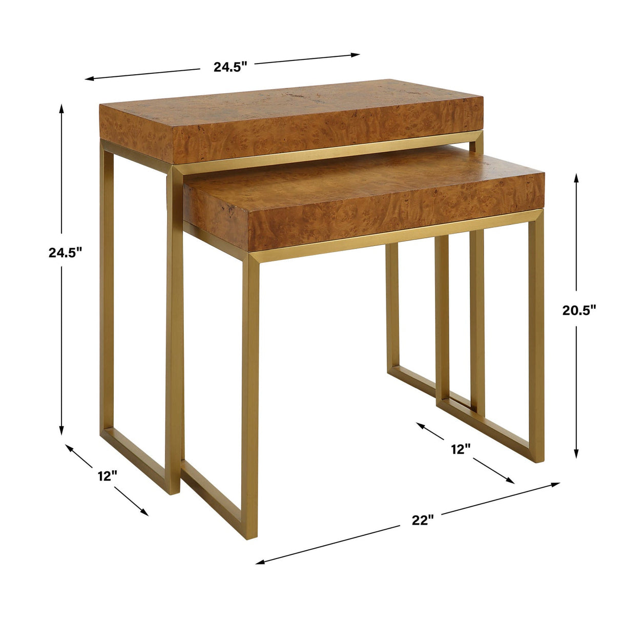 Modern European furniture - Mappa Burl Nesting Tables (2) - www.oroa.com