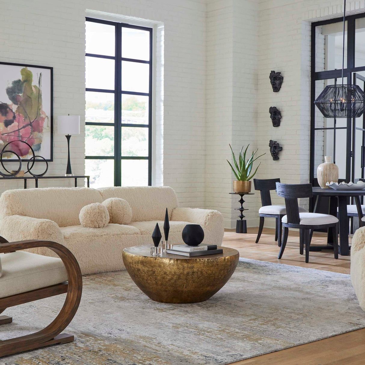 Antique Gold Round Coffee Table by Uttermost Gilded Dome, alternate view 2