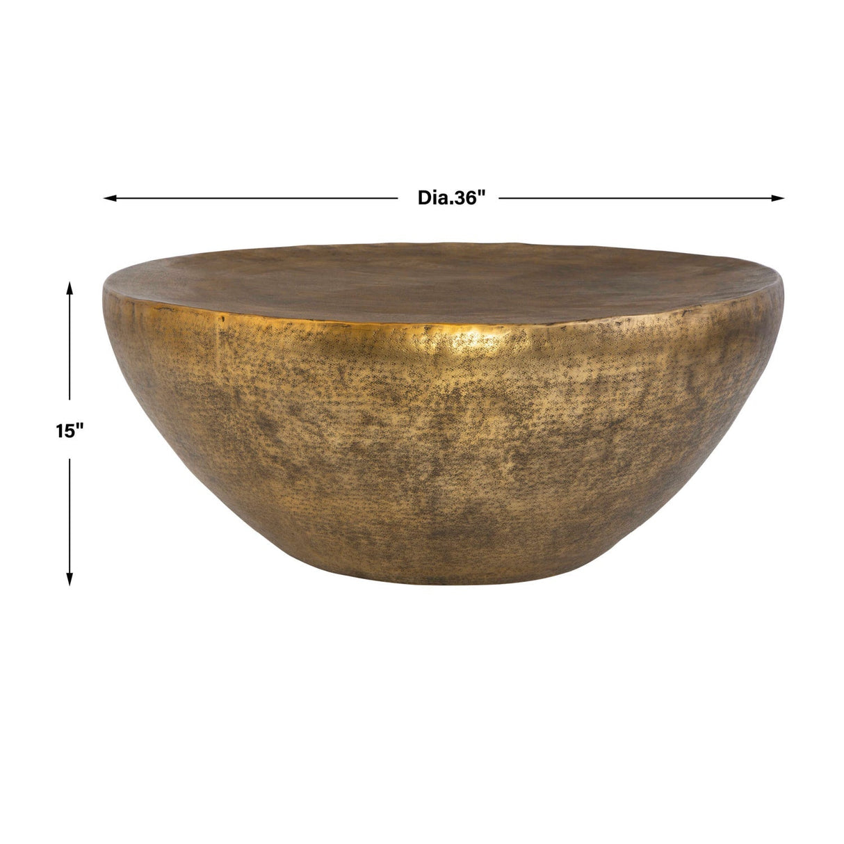 Antique Gold Round Coffee Table by Uttermost Gilded Dome, alternate view 7