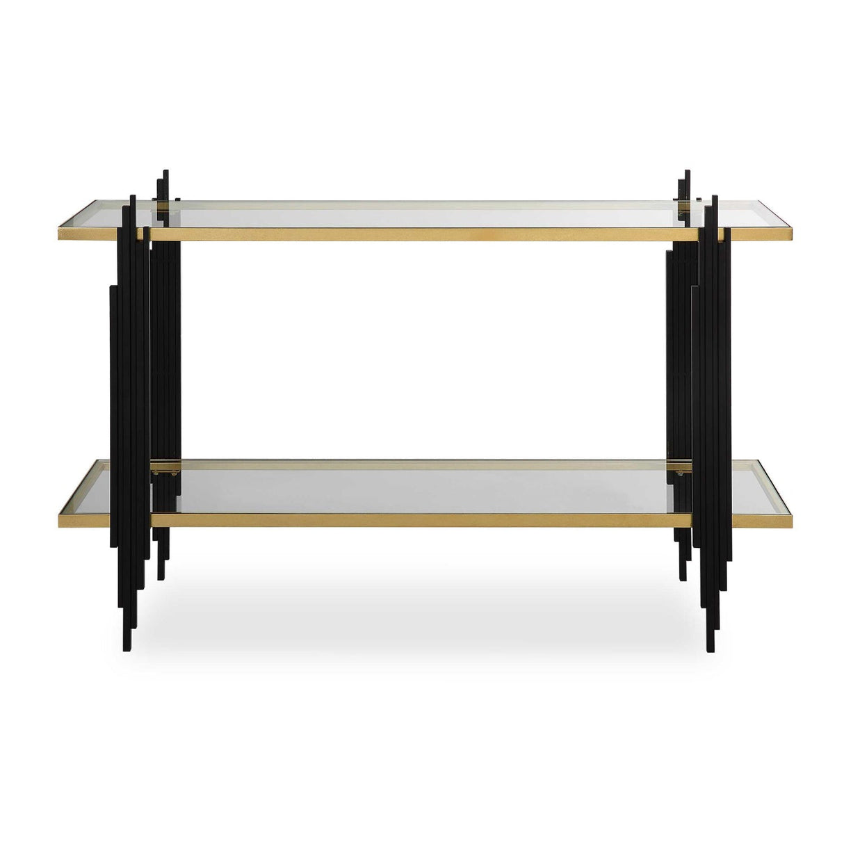 Modern European furniture - Tempered Glass 2-Layer Console Table - www.oroa.com