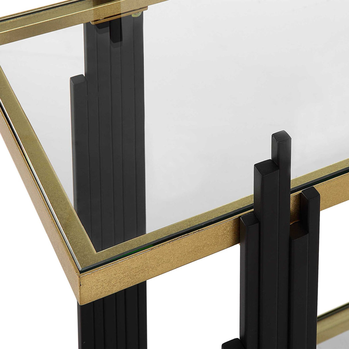 Modern European furniture - Tempered Glass 2-Layer Console Table - www.oroa.com