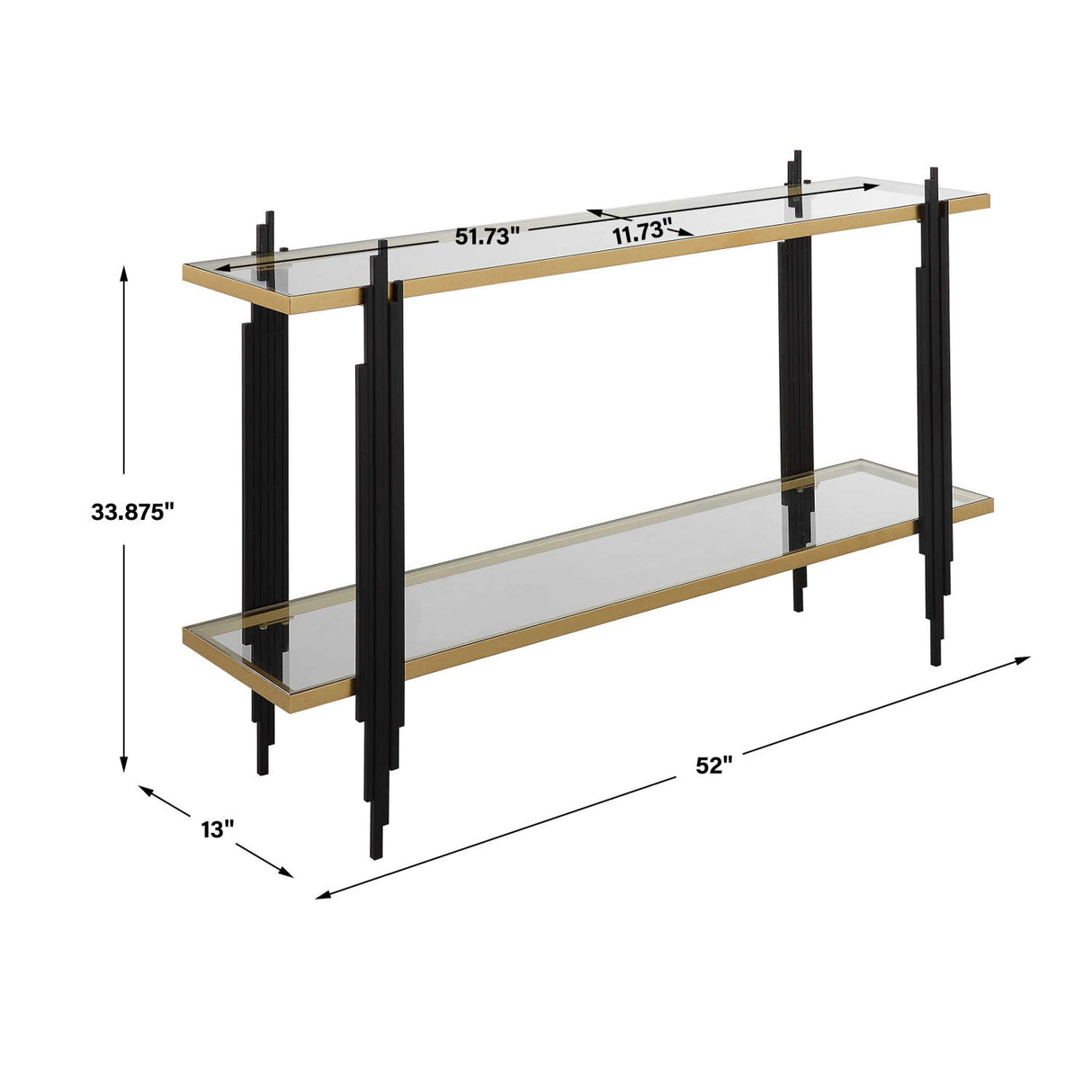 Modern European furniture - Tempered Glass 2-Layer Console Table - www.oroa.com