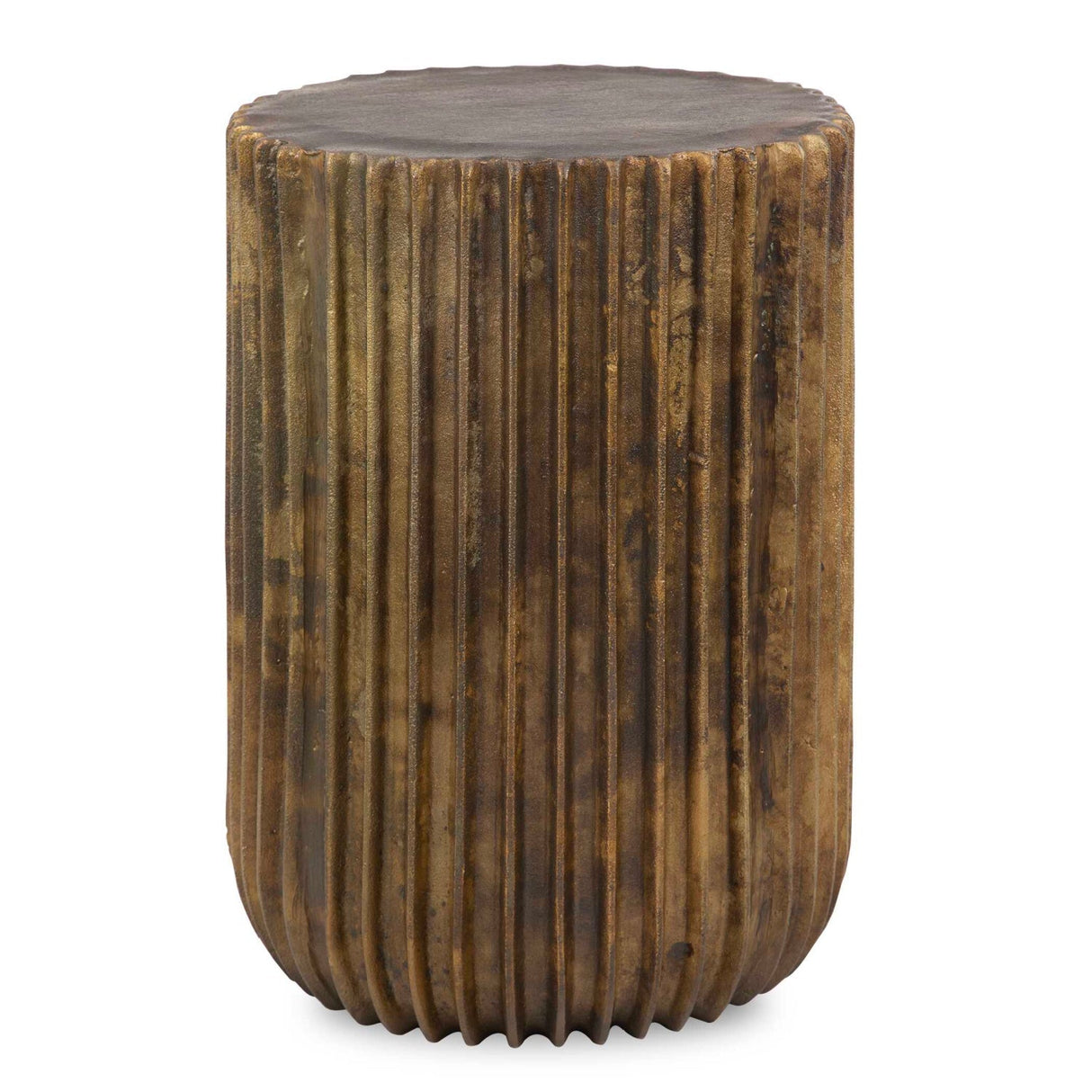 Fluted Antique Gold Accent Table by Uttermost Peaks And Valleys