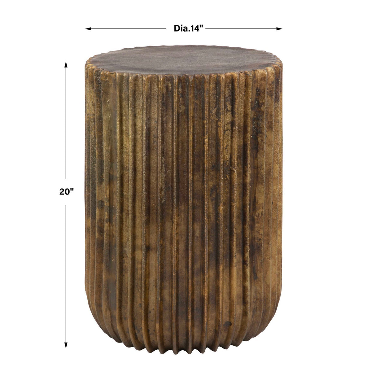 Fluted Antique Gold Accent Table by Uttermost Peaks And Valleys, alternate view 5