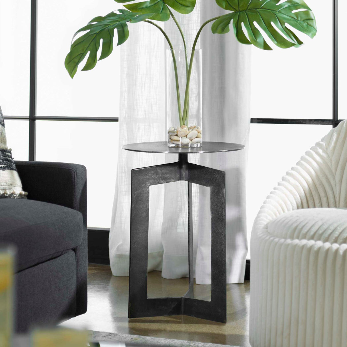 Cast Aluminum Accent Table by Uttermost Deltoid, alternate view 2