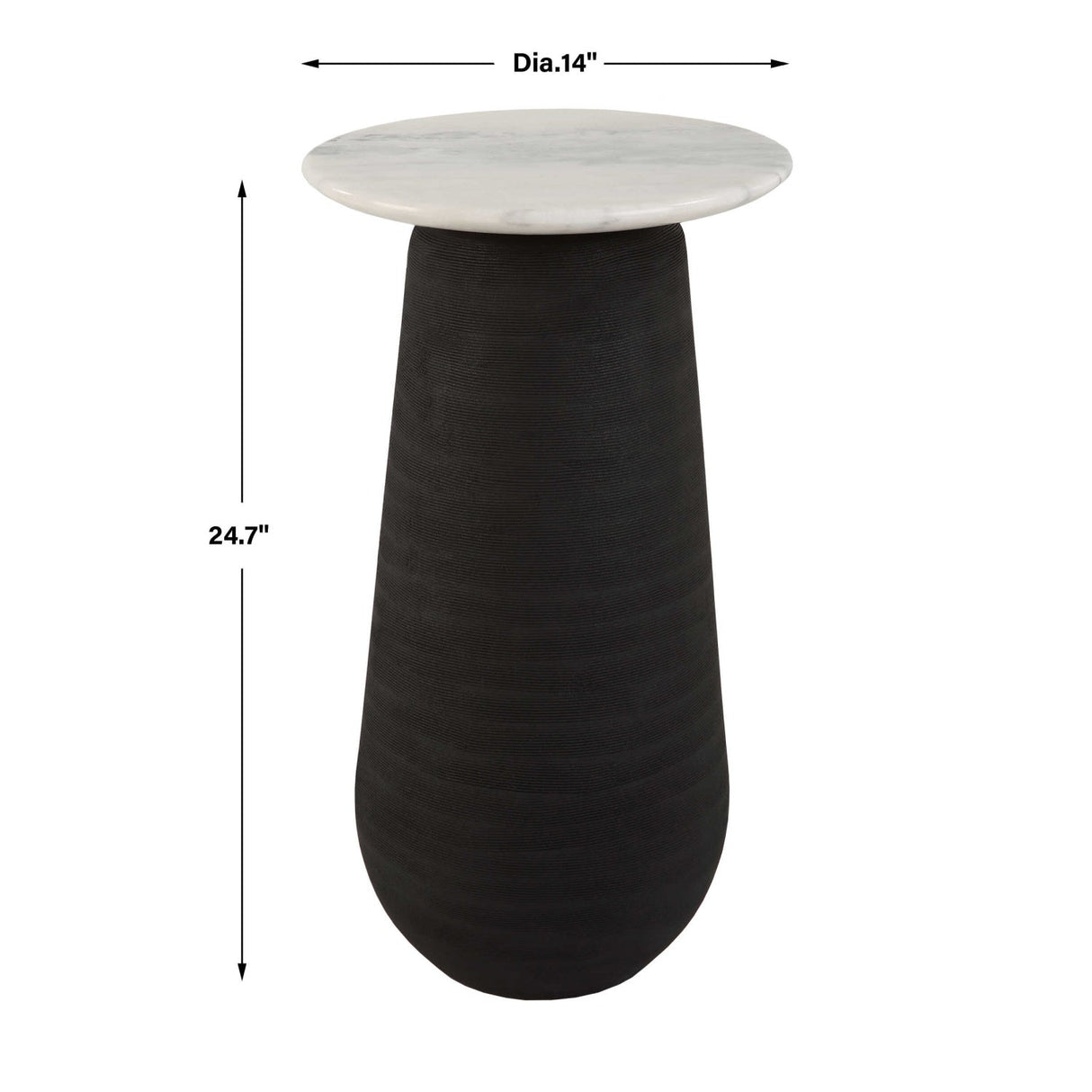Modern European furniture - Black Porcelain Base Accent Table - www.oroa.com