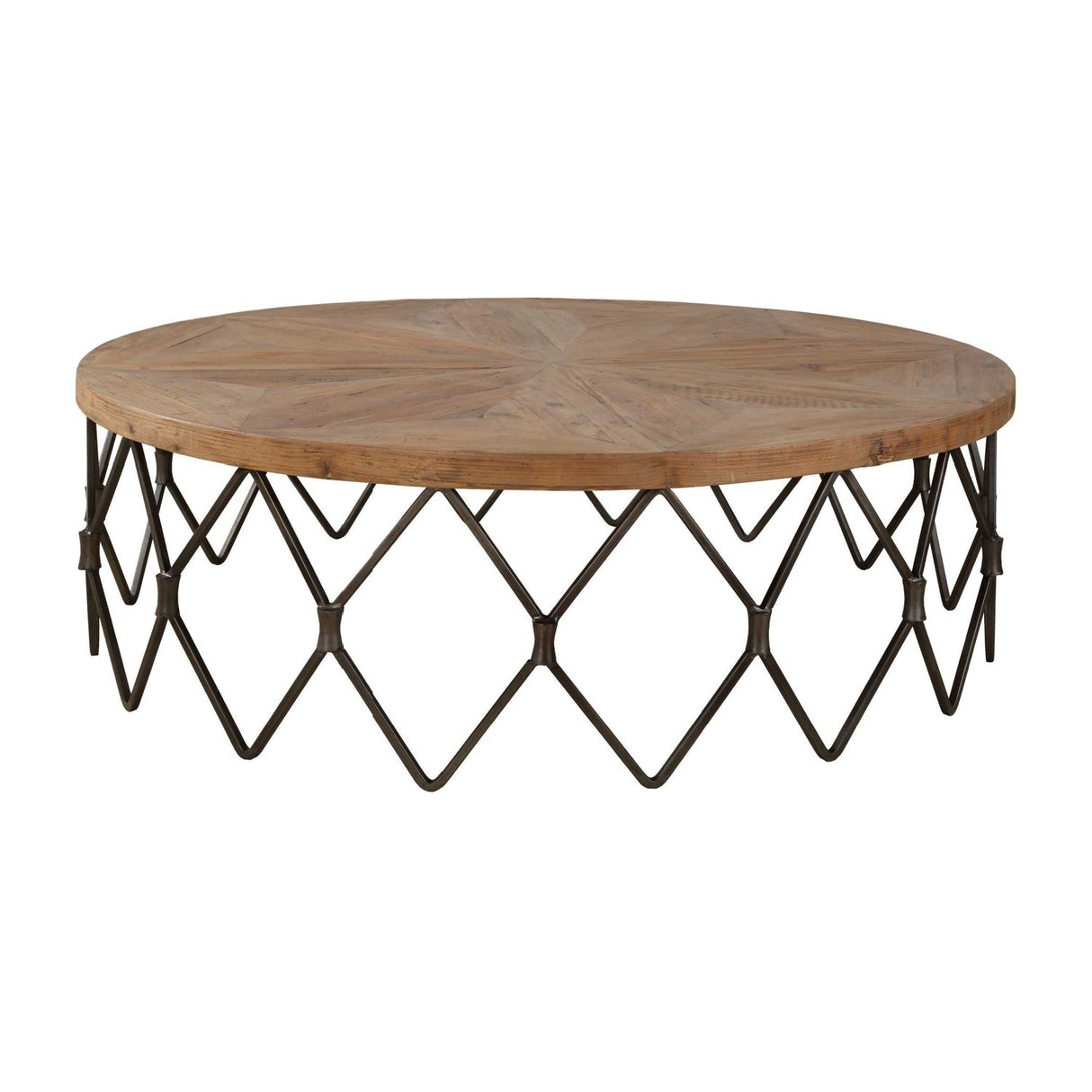 Modern European furniture - Wooden Parquet Round Coffee Table - www.oroa.com