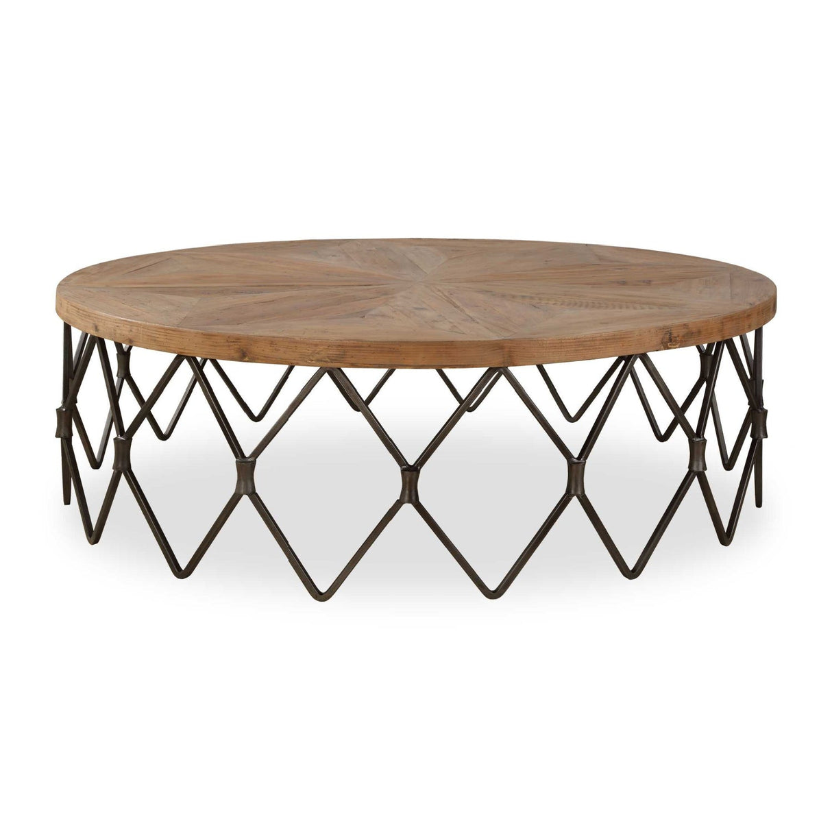 Modern European furniture - Wooden Parquet Round Coffee Table - www.oroa.com