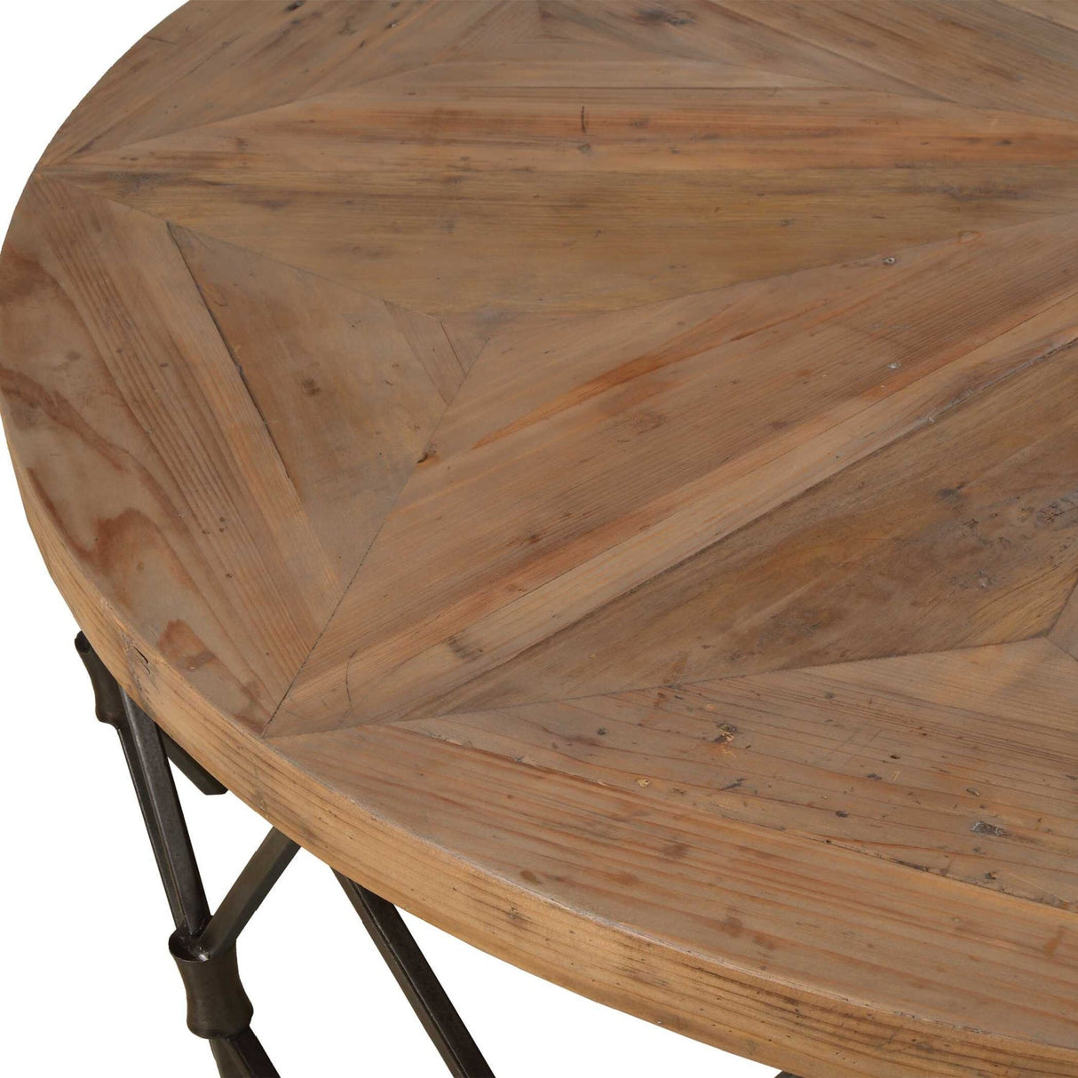 Modern European furniture - Wooden Parquet Round Coffee Table - www.oroa.com